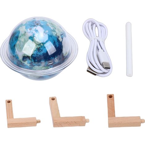 Nachtlicht-Luftbefeuchter mit Ständer, 3 Modi, LED-Lampe, USB-Anschluss, ideal für Schlafzimmer und als Dekoration im Haus, 330 ml Fassungsvermögen.