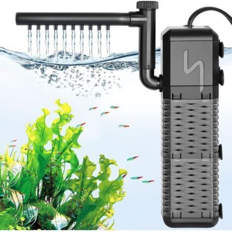 Pr Adjustable Aquarium Filter 800L/H Aquarium Pump, Ultra-Quiet Aquarium Interior Filter Suitable for Aquariums Up to 250L (9W) (1/5)