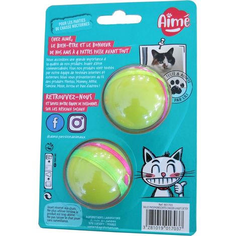 Jouet pour Chat, Balles phosphorescentes X2, Jouets Lumineux, Jouets Interactifs pour Chat (1/2)