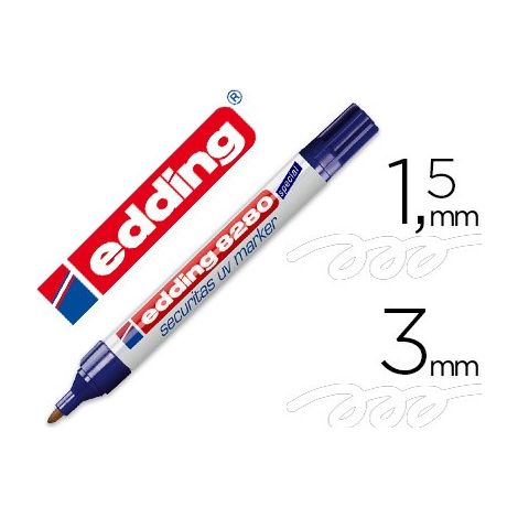 El marcador de marcadores de edding 8280 securitas y a los rayos ultravioleta especial de marcadores de, 1.5 - 3 mm, colour transparente (4er Pack de ahorro)