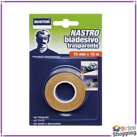 Nastro Biadesivo Trasparente Ml 10x15 Mm Doppia Faccia Foto Carta Cartoncini