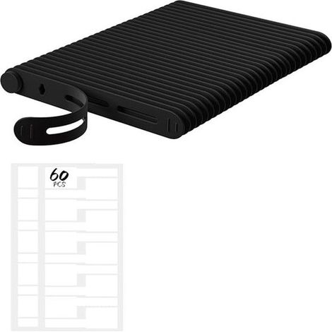 Serre-câbles - 30 pièces - Organisateur de câbles - Boucles de serre-câbles - Silicone - Enrouleur de câbles - Détachable - Élastiques - Réutilisables - pour câbles d'alimentation et écouteurs - 8012 (1/5)