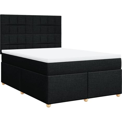 Maison Exclusive - Boxspringbett mit Matratze Schwarz 140x200 cm (1/5)