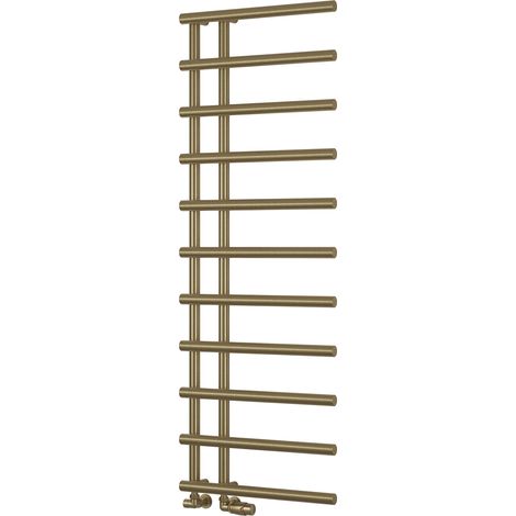 Reina Matera Heated Towel Rail 1412mm H x 500mm W Brushed Brass (1/3)