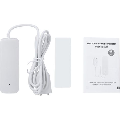 Intelligenter, kabelloser Wasserleckalarm mit WLAN-Funktion, Hochwasserpegelanzeige, Leckageerkennung, Benachrichtigungen und Kompatibilität mit Tuya. (1/5)