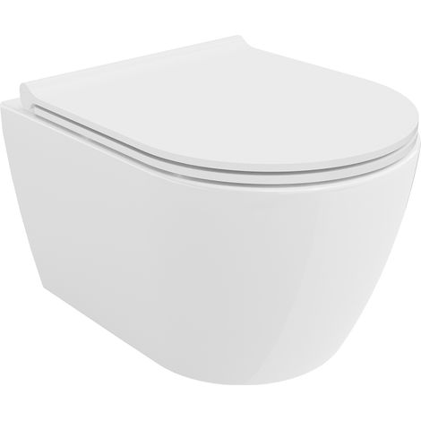 Mexen Carmen cuvette WC Rimless avec abattant à descente assistée slim, duroplast, blanc brillant - 30880500 (1/5)