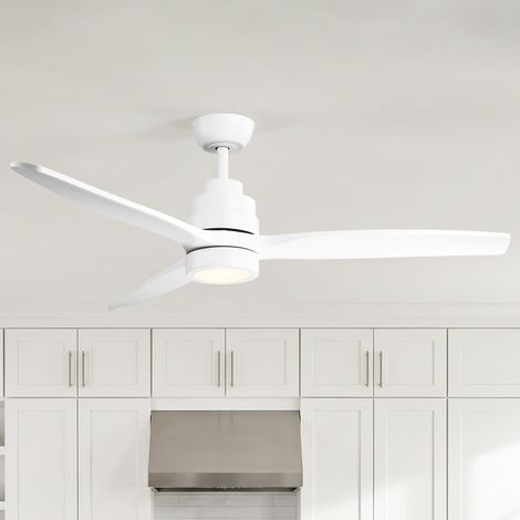 Parrot Uncle Deckenventilator mit Fernbedienung Ø132 cm, 3 Flügel, leiser DC-Motor, 24 W LED, dimmbar, 6 Geschwindigkeiten, Sommer-/Winterfunktion, Weiß