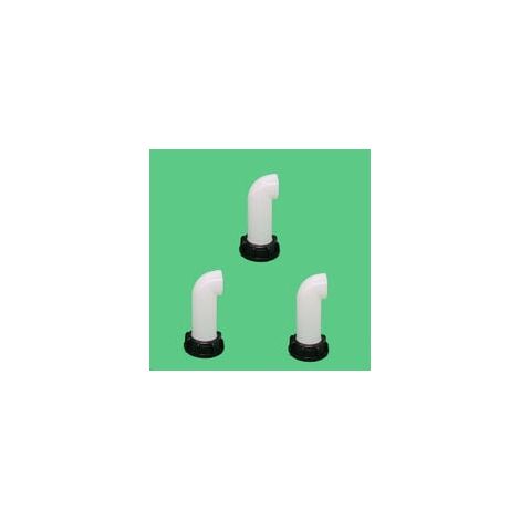 Lot de 3 Buse de RéServoir Deau Valve IBC Rallonge de Cuve, Extension Deau de Pluie Buse d'Extension Buse de Tuyau Adaptateur Universel pour Raccord Robinet Cuve IBC(sortie du fil 60 grossière à 90 d (1/5)