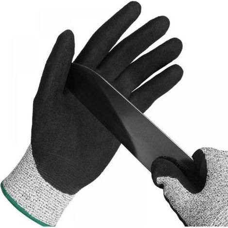 (L) Gants résistants aux coupures, gants à huîtres, protection adaptée aux gants de travail pour la découpe d'huîtres, la découpe de viande, le jardinage et la sculpture (1/3)
