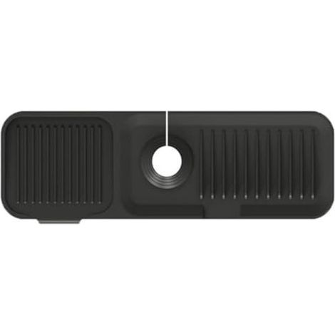 Longziming - Tapis de robinet en silicone avec bonde – Protection anti-éclaboussures pour évier – Protection anti-fuites – Tapis anti-gouttes pour cuisine et salle de bain – Noir – 37 cm (1/5)