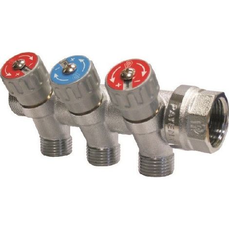Collettore lineare per sanitari serie miki 3/4" a 3 vie Rinaldi e pettinaroli