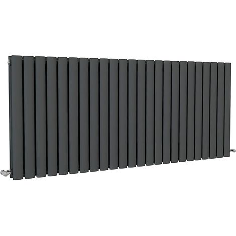 SKY Bathroom Oval Column Radiator Horizontal 600x1416mm Double Anthracite (1/5)