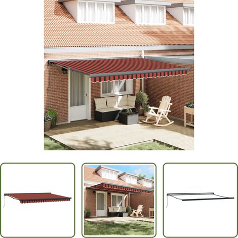 Store rétractable - Auvent Orange et marron 450 x 300 x 165 cm (1/5)