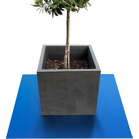 Tapis de jardinière Dessous de Pot de Fleur Majesty, Carré 60 x 60 cm, Bleu