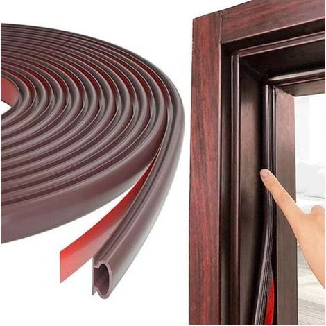 pair Joint d'étanchéité pour porte/fenêtre de 6 m/236 po, joint d'étanchéité marron en forme de D, isolation phonique de remplacement pour les espaces de 2,5 à 6 mm. (1/4)