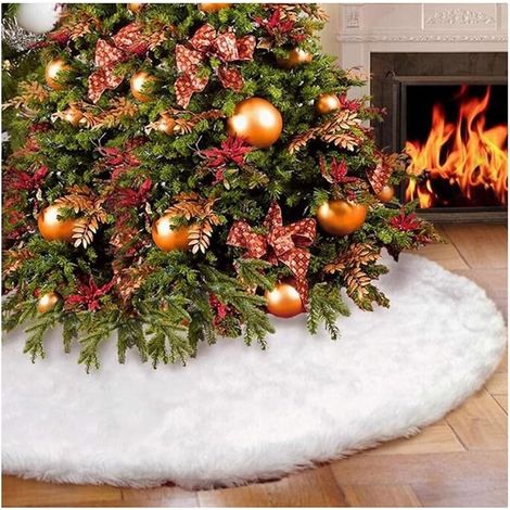 Jupe De Sapin De Noël en Peluche, Tapis, Tablier, Base De Sapin pour Décoration De Maison(90cm) (1/5)