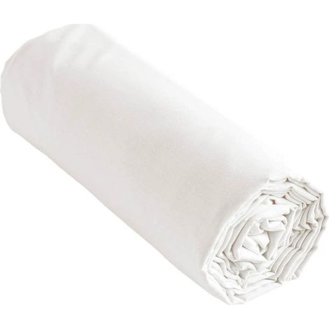 SAMIA - Drap Housse 80x200cm Coton Coloris Coco (1/3)