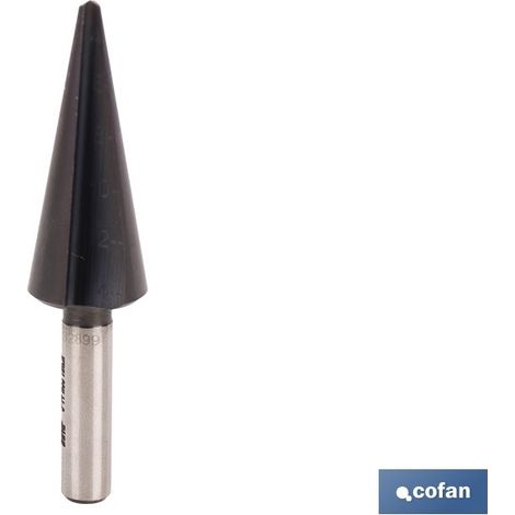 Broca escalonada avellanada de titanio HSS (Ø3-14 mm.) COFAN 09901010 (1/4)