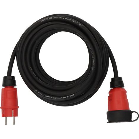 Brennenstuhl 9161100110 VN 1100 Cavo di prolunga professionale 10 m IP44 H07RN-F 3G1.5 colore Nero Rosso