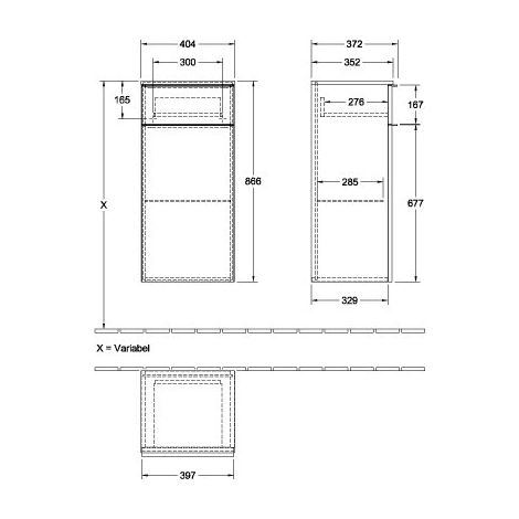 Villeroy & Boch A95001RH Armoire latérale Venticello 01 404x866x
