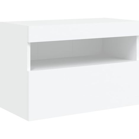 Mobile TV multimediale scaffale per televisione televisione buffet sala da pranzo soggiorno camera da letto a parete con luci a LED 60 x 30 x 40 cm bianco 020027898