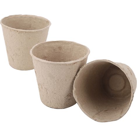 50 Stück runde, biologisch abbaubare Torftöpfe aus Zellstoff, Anzuchtbecher, Gartenbedarf, 8 x 8 cm (1/5)