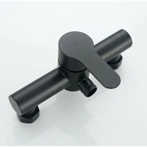 Duscharmatur für Bad und Wanne, Edelstahl schwarz, Handbrause (1/3)