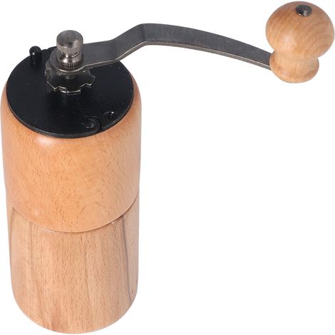 Manuelle Kaffeemühle, einstellbarer Mahlgrad, leise, tragbar, aus Holz, mit Handgriff, für den Gebrauch zu Hause und im Café. (1/5)