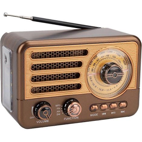 Vintage-Retro-tragbares Radio mit Bluetooth-Lautsprecher und FM/AM-Radioempfänger (Farbe zufällig) (1/5)