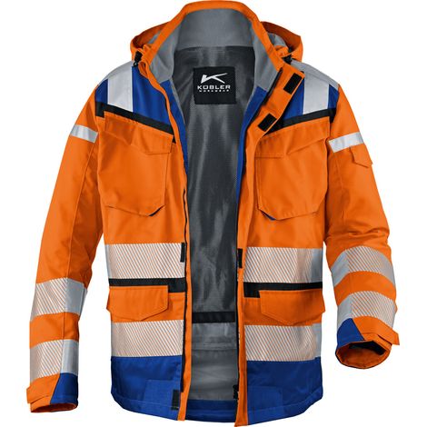 Kübler Wetterjacke REFLECTIQ SYMPATEX PSA 2 warnorange/kbl.blau Gr. XS (1/2)