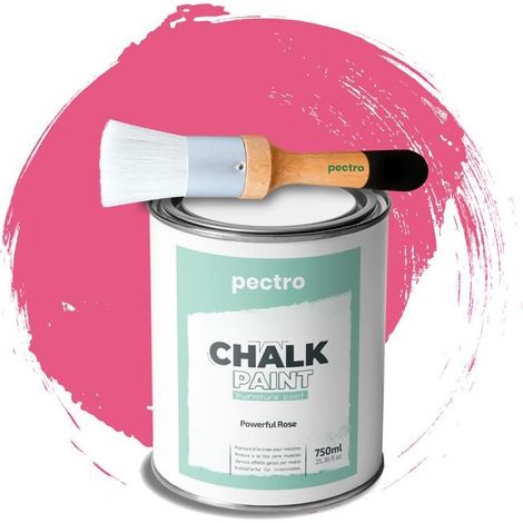 Vernice a Gesso - PECTRO - ROSA POTENTE - 750ml - Pennello in Legno - Finitura Opaca