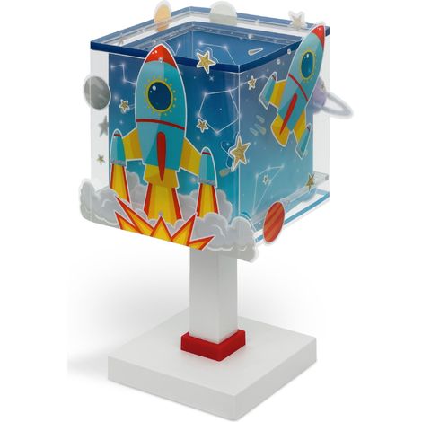 Lampe de chevet ou de table enfant Fusée Planètes, 63351N, G4 - LED 4 W - Ampoule incluse, Bleu (1/5)