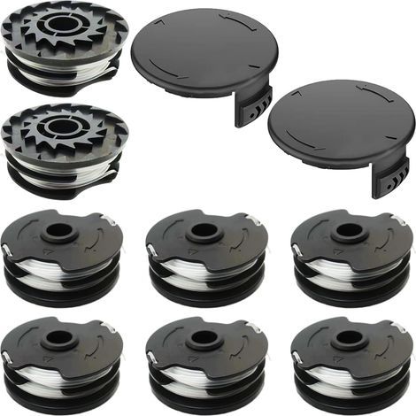 Lot de 10 bobines et capuchons de rechange pour débroussailleuse Parkside PRTA 20-Li A1/B1/B2/C3, PRT 300 A1, PRT 550 A1/A3 (8 bobines + 2 capuchons) (1/5)