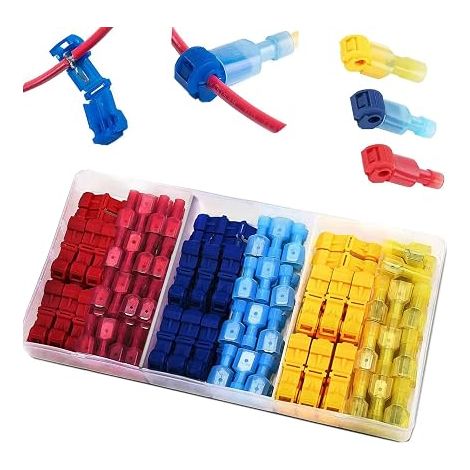 Kit de 120 pièces de connecteurs de câble, connecteurs électriques, cosses de Fil à raccordement Rapide, kit de terminaux en Nylon connecteurs mâles isolés à déconnexion (1/3)