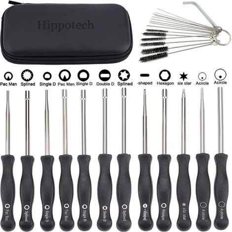 Hippotech Lot de 12 Outils de réglage de carburateur avec Tournevis acircle pour Petit Moteur 2 Temps pour Husqvarna pour STHIL pour débroussailleuse Echo tronçonneuse