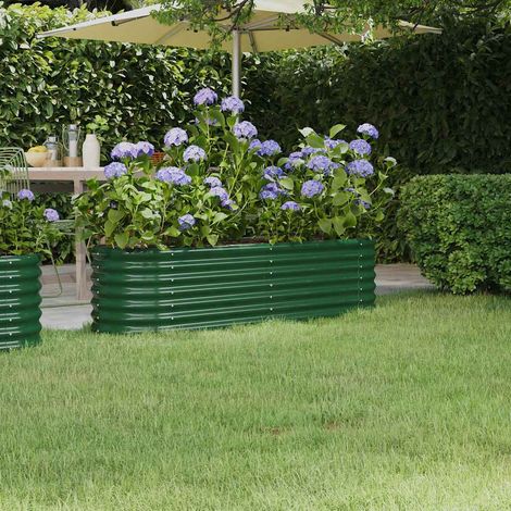 vidaXL Letto Giardino Acciaio Zincato 152x40x36 cm Verde