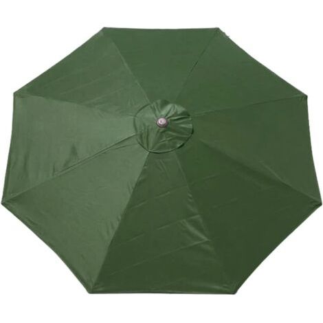 Housse de rechange pour parasol - 8 baleines - 3 m - Imperméable - Anti-ultraviolet - Tissu de rechange - toit pour parasol - parasol（vert foncé）