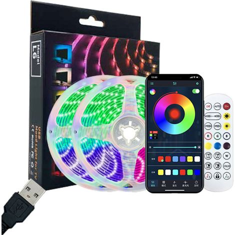 Bande lumineuse LED intelligente WS281B avec éclairage d'ambiance TV, musique fantastique, rythme, course de chevaux et eau, couleurs vives.