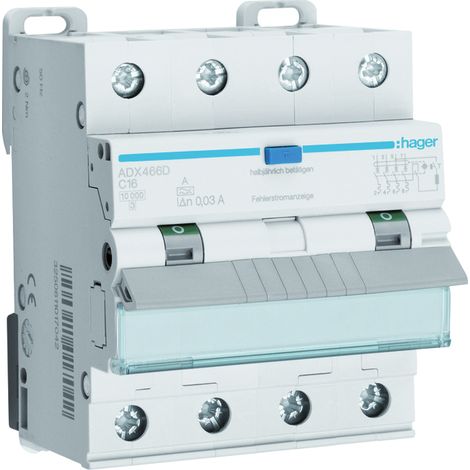 Hager FI-LS 4P 10kA C-16A 30mA Typ A ADX466D (1/5)