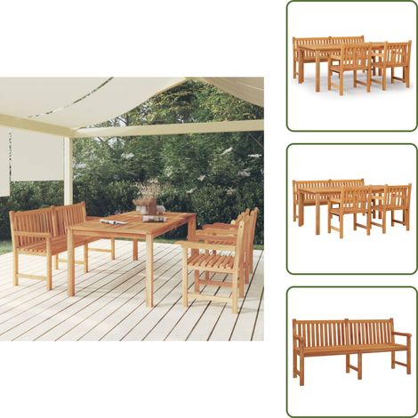 4-tlg. Garten-Essgruppe Massivholz Teak - Gartenmöbel - Essgruppe - Teakholz - Outdoor Möbel - Gartentisch (1/5)