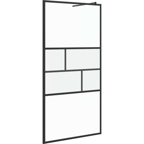 Walk-in Shower Wall Black 100 x 195 x 0.5 cm vidaXL