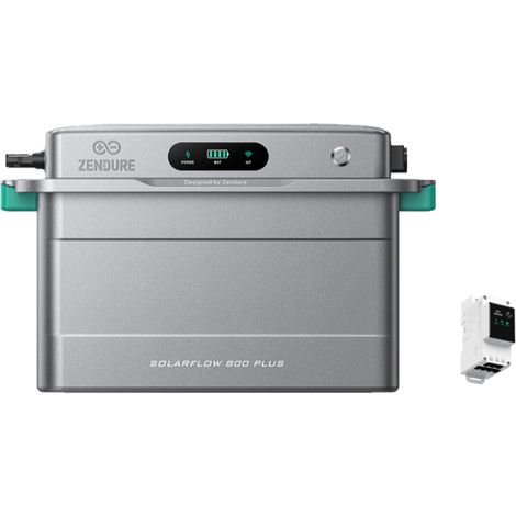 Zendure SolarFlow 800 Plus - Centrale Balcon 1920Wh, Onduleur de Balcon 800W, 1500W Entrée Solaire, Batterie LFP 48V Extensible 11.52kWh, avec Compteur intelligent 3CT