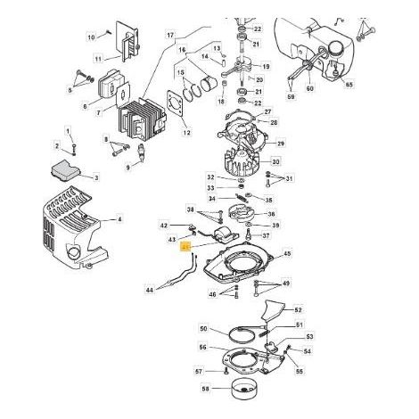 Bobina elettronica accensione motore tagliasiepe HT55 HT60 GGP STIGA 6981204