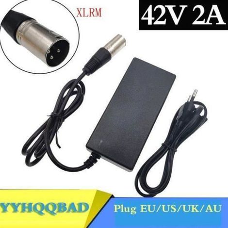 Chargeur Batterie - 42 V - 2 A - Compatible Entrée 100-240 V AC - Indicateur LED Rouge Vert - Pour Vélo Électrique - 1 Pièce (1/4)