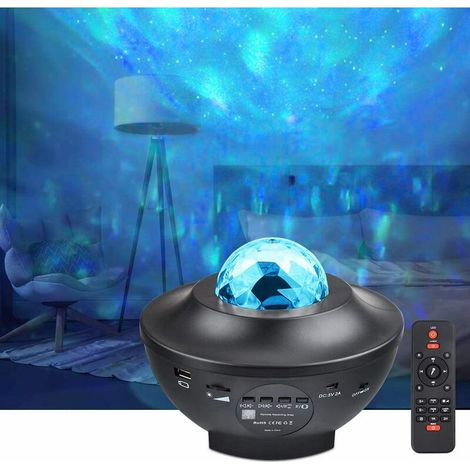 Lumières de projecteur LED Veilleuse Ocean Wave Star Sky avec hautparleur de musique, télécommande, rotation à 360 ° (1/5)