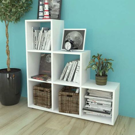 vidaXL Libreria Scalare / Scaffale Espositore 107 cm Bianco (1/5)