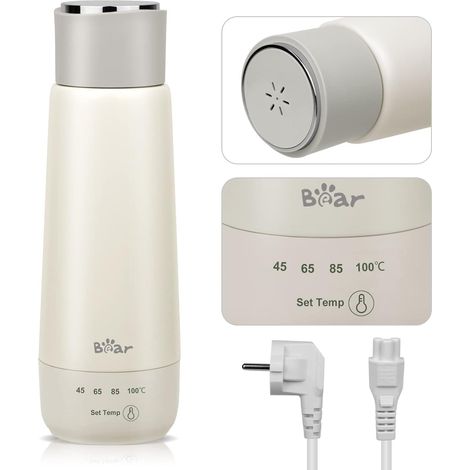 300ml Four Temperature Electric Kettle, Portable with Single Touch Control Point, 3-in-1 Fast Heating Vacuum Mug, Double Lined 304 Stainless Steel