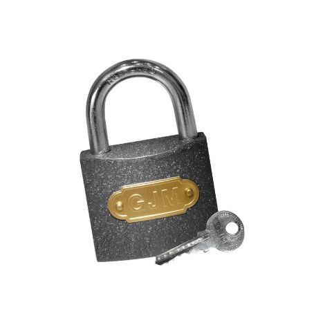 Vorhängeschloss aus Gusseisen, 60 mm, Farbe: Grau