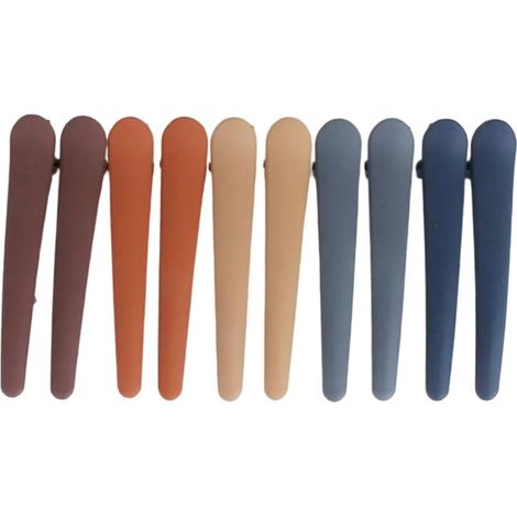Pince À Cheveux - Bec De Canard Et Croc D'alligator - Plastique Antidérapant Avec Peigne Intégré - Lot De 10 (1/5)
