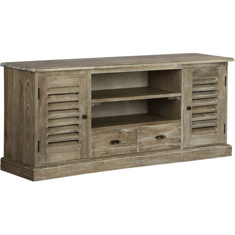Meuble télé buffet tv télévision design pratique bois de melia azedarach massif 145 cm
